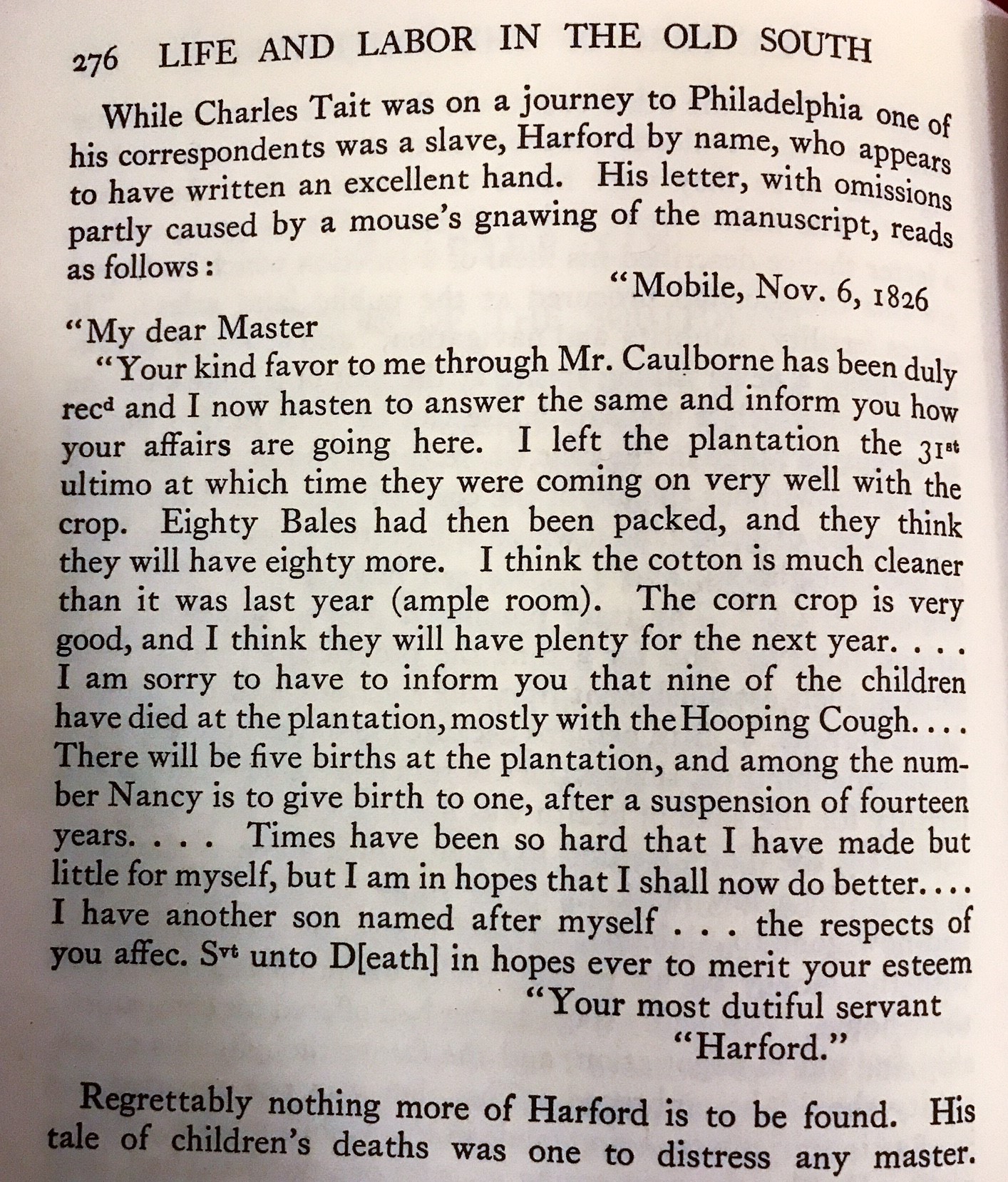 Life and Labor in the Old South