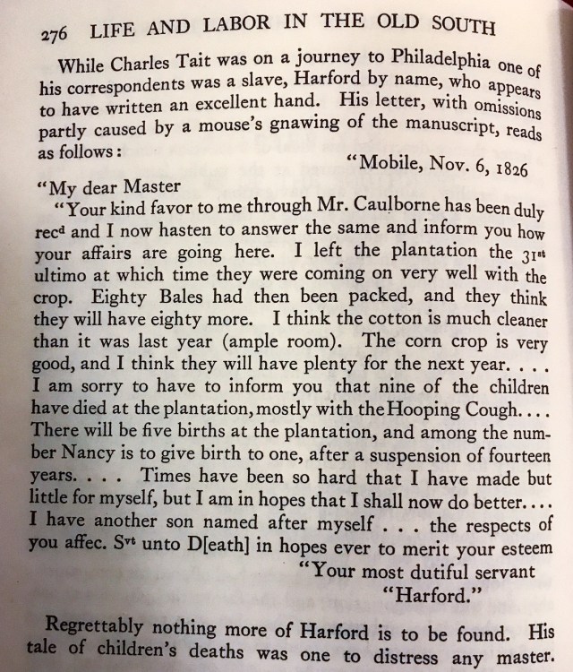 Life and Labor in the Old South